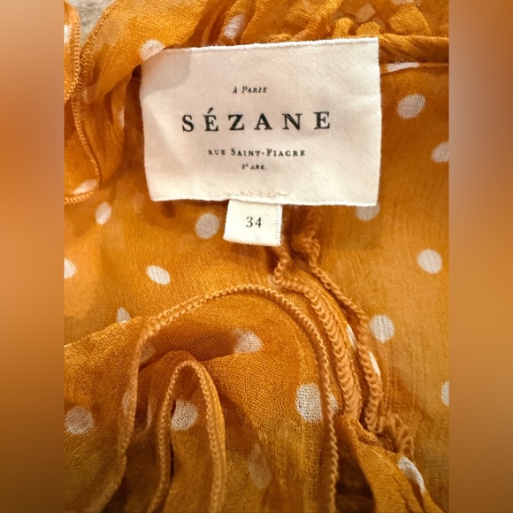 Sezane Wood Top Saffron Polka Dot 34 2 - Picture 8 of 8